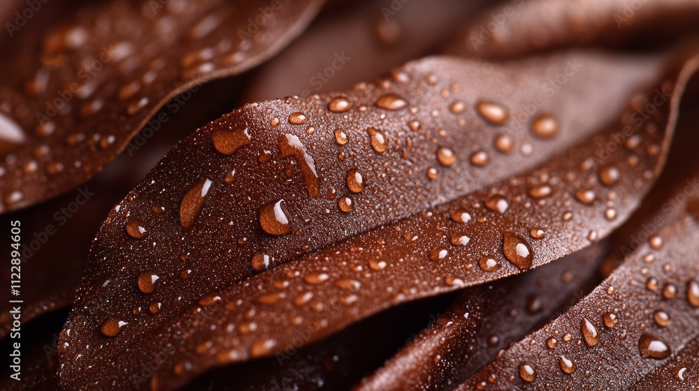 Poster rich mocha mousse layers display a velvety texture, their surface beautifully adorned with glimmerin