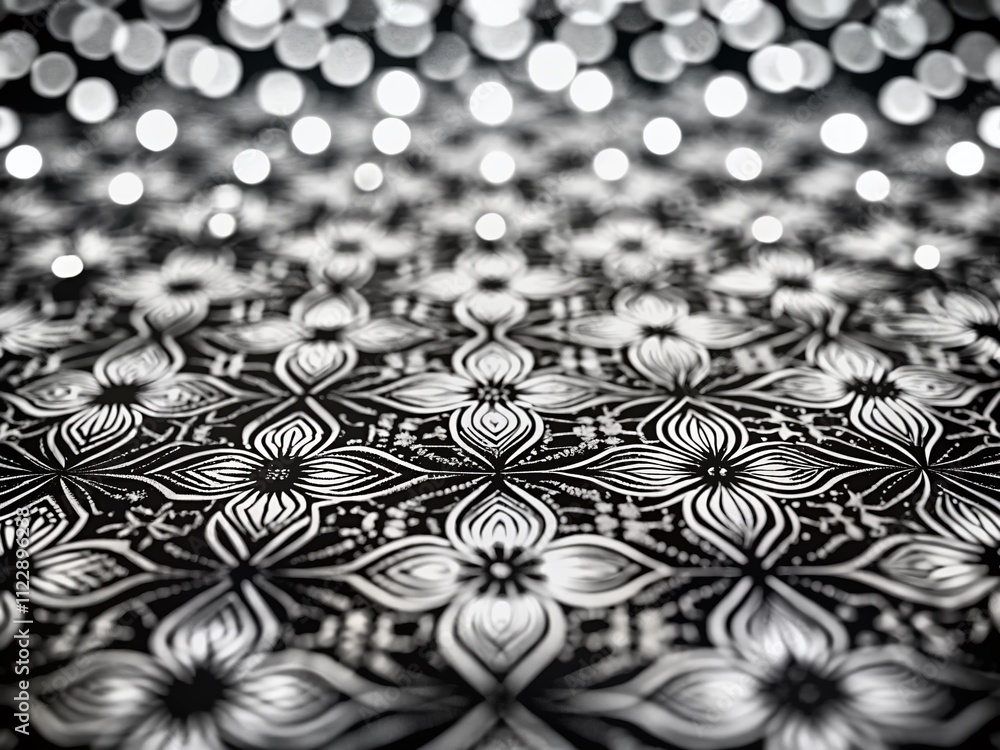 Aufkleber elegant black and white pattern background with tilt-shift photography technique highlighting textur