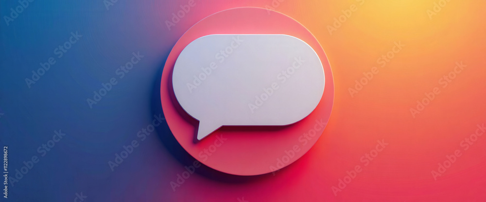 Poster a colorful background with two speech bubbles on it
