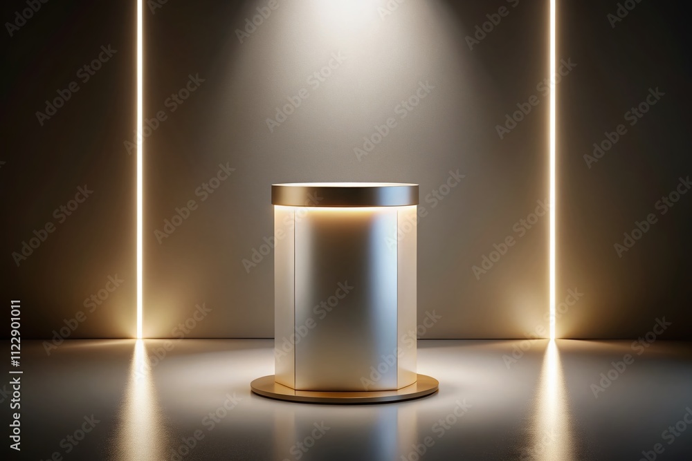 Aufkleber elegant display pedestal with soft light glow for product showcase and design presentation, ideal fo