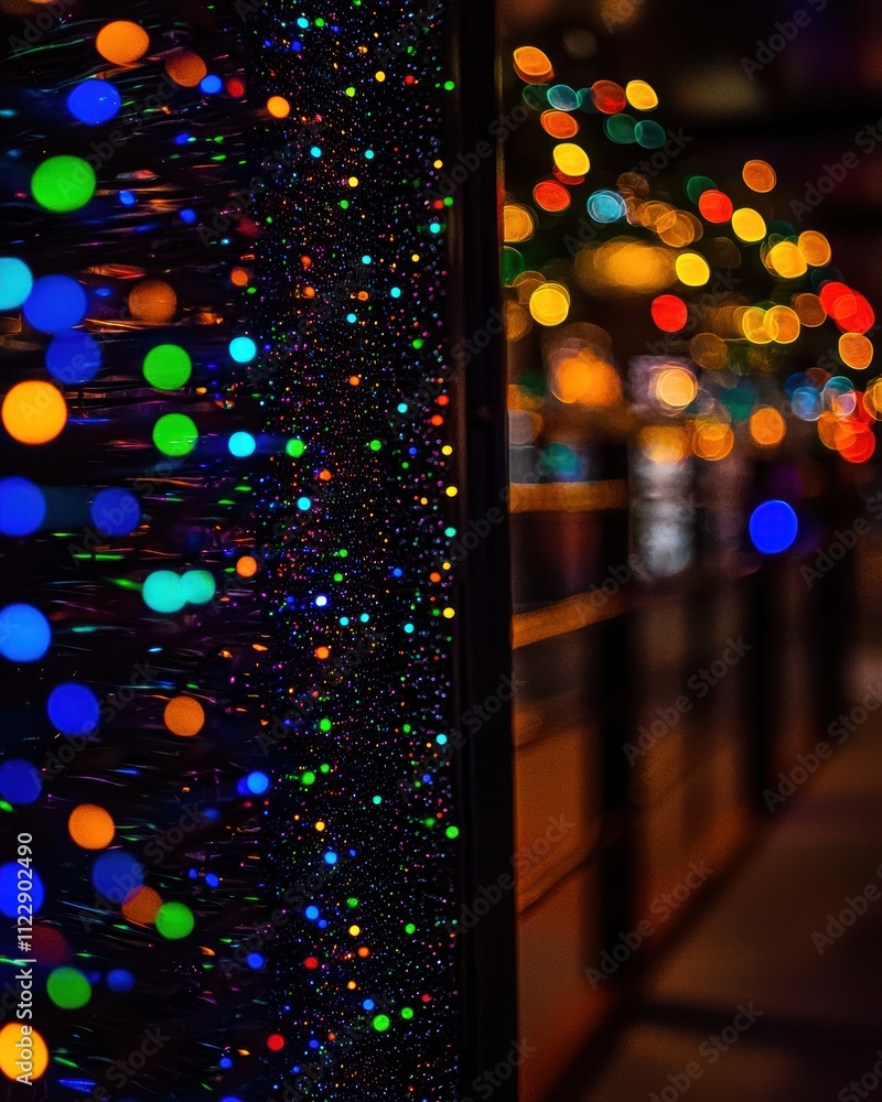 Poster vibrant colorful lights and bokeh background in abstract composition