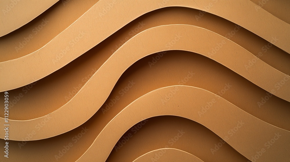 Poster textured brown waves creating an abstract design emphasizing patterns and shapes in ecology-inspired