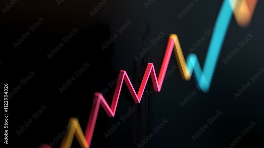Poster the image contains a stylized graph showing an upward trend, with lines in red, yellow, and teal aga