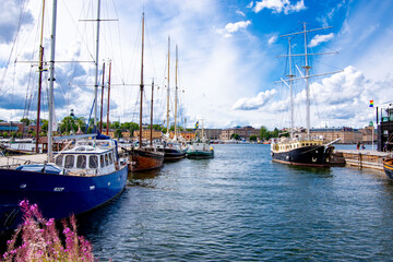 Beautiful boats and Stockholm archipelago