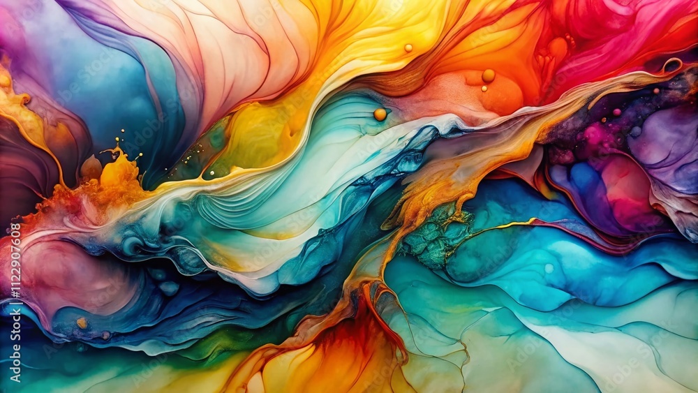 Poster elegant marble ink abstract art background with smooth ombre alcohol ink patterns on high-quality pa