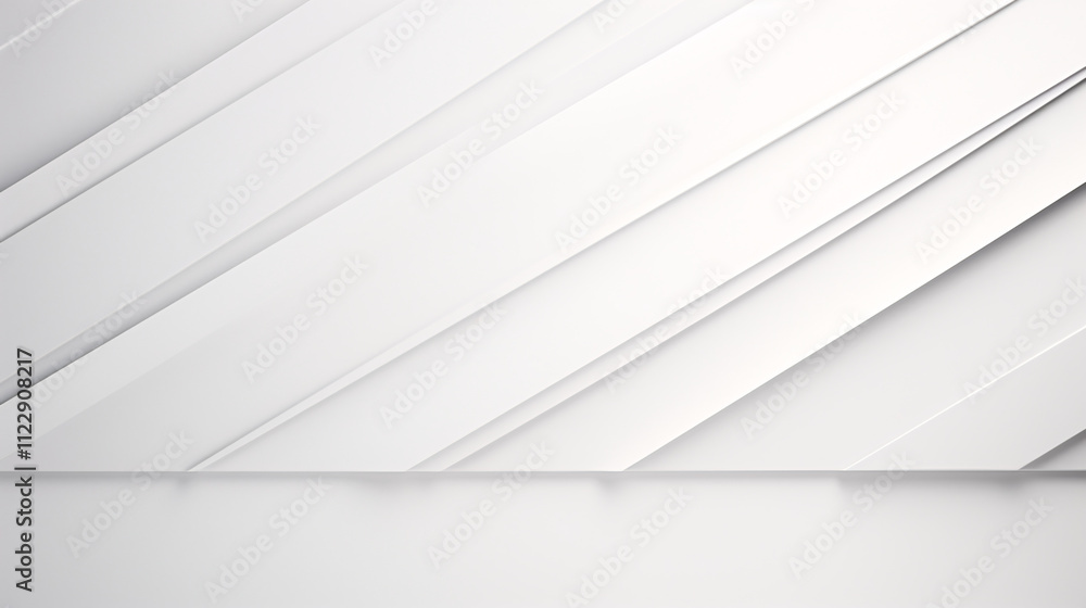 Poster an abstract white background with diagonal lines and shadows, perfect for wallpaper or powerpoint pr