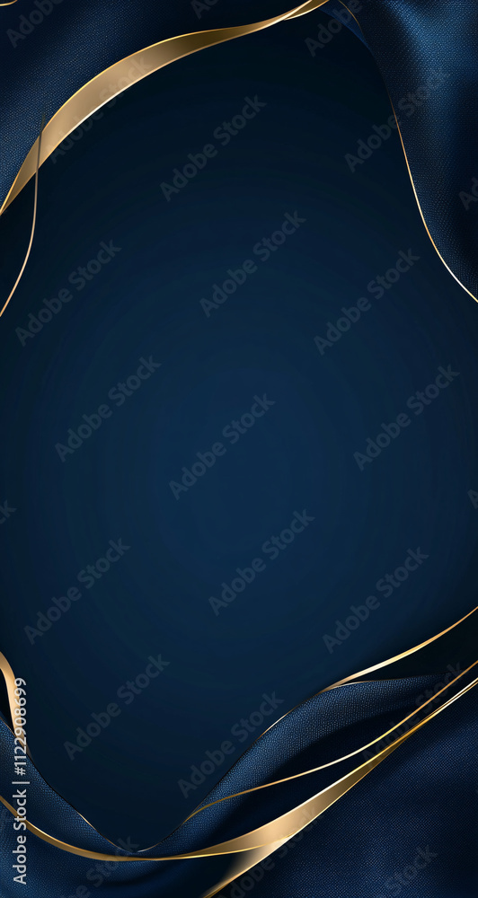 Poster An advanced dark blue background with a simple gold line border, creating a luxury frame card.

