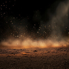 Cinematic Sand Dust Explosion Backdrop with Ground Light, Perfect for Baseball, Softball, Football, Soccer, Dance, and Outdoor Sports

