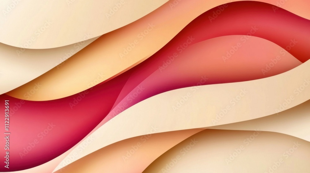 Poster abstract background with overlapping smooth wave shapes