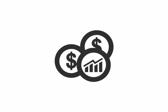 creative financial analysis icon and logo vector illustration