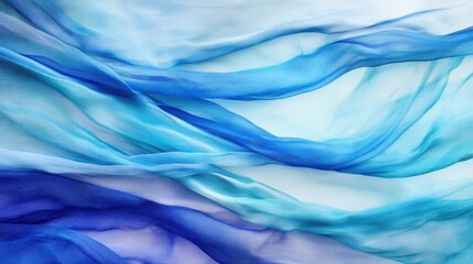 Obraz premium Soft blue silk fabric undulates gracefully, showcasing a harmonious blend of hues and textures that evoke tranquility and elegance
