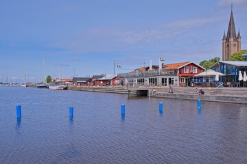 Impressions from the town of Mariestad at Lake Vaenern in Skaraborg Sweden on a sunny summer day