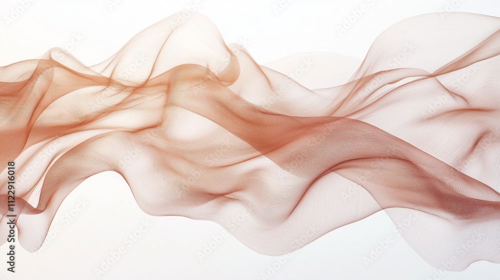 Poster gentle waves of translucent fabrics interact harmoniously with light, evoking a sense of calm and el