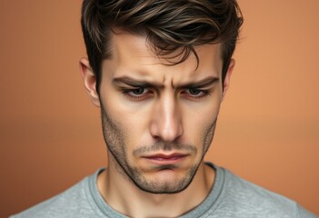 Obraz premium Portrait of a male with a disappointed expression