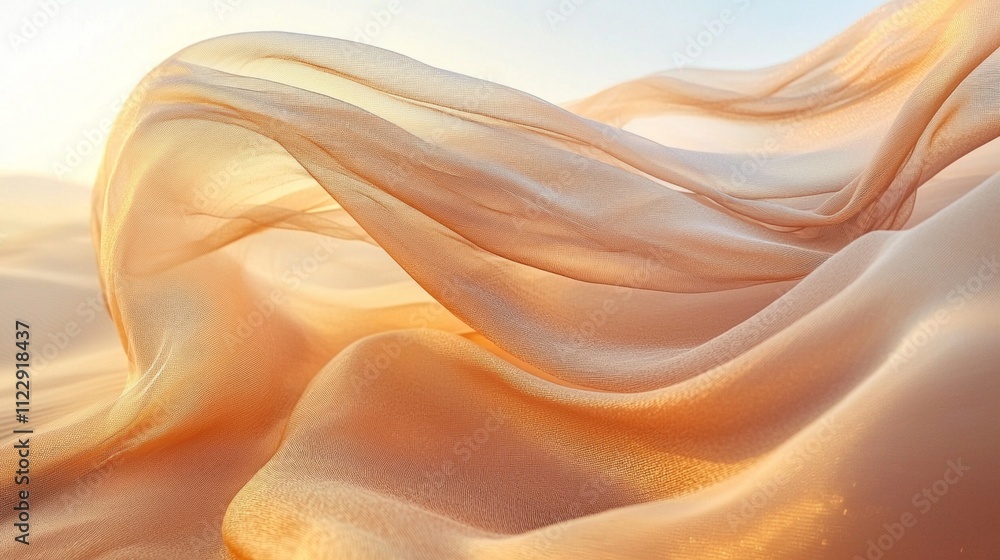 Aufkleber delicate waves of mocha mousse fabric catch the warm glow of sunlight, evoking a sense of tranquilit