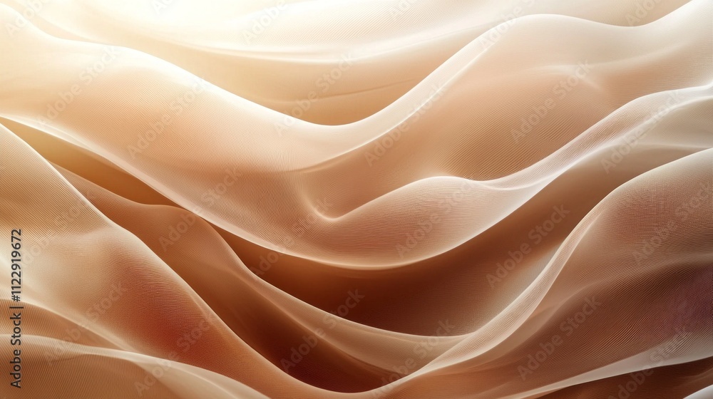 Poster Flowing textures create a warm atmosphere, showcasing the trendy mocha hue in an artistic display of soft layers and gentle curves