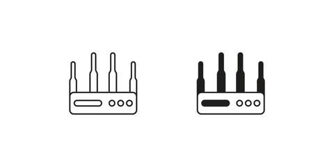 Obraz premium Wifi Router set icon with white background vector stock illustration