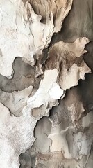 Fototapeta premium Abstract artwork featuring fluid shapes and neutral tones, evoking a sense of movement.