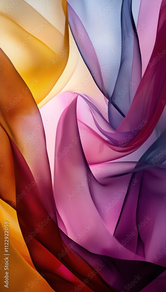 Poster abstract flowing fabric in warm colors creating a soft, artistic composition.