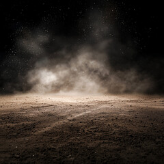 Cinematic Sand Dust Explosion Backdrop with Ground Light, Perfect for Baseball, Softball, Football, Soccer, Dance, and Outdoor Sports

