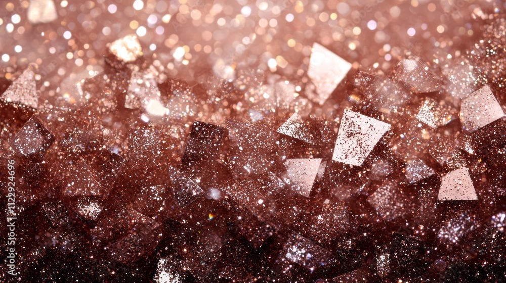 Poster Swirling fragments of mocha hues blend with sparkling flecks, creating a captivating abstract that inspires warmth and creativity
