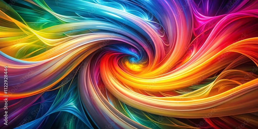 Aufkleber energetic abstract artwork of intertwined swirling colors creating motion and vibrant energy with am