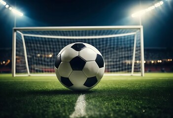 Football in the goal net