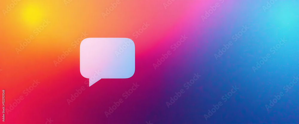 Poster a colorful background with two speech bubbles on it
