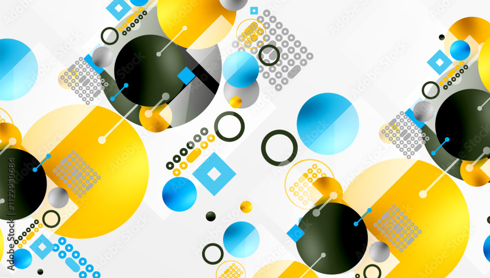 Aufkleber Circles and elements geometric abstract background