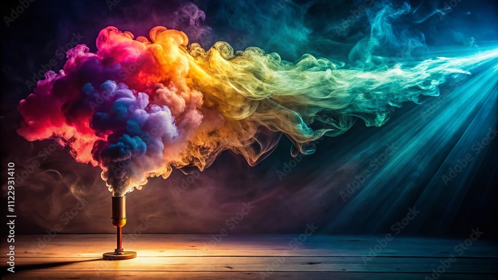 Aufkleber ethereal smoke illuminated by a beam of light creating a dramatic background perfect for various cre