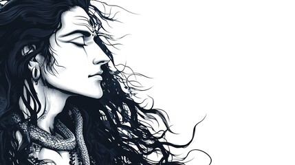 Naklejka premium Abstract Shivratri Greeting Card Design.vector