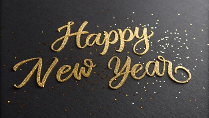 Fototapeta premium Luxurious Gold Cursive Happy New Year