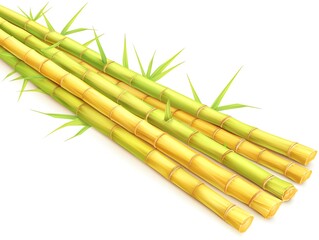 Fototapeta premium Vibrant bamboo stalks arranged artistically, showcasing nature's beauty and versatility in design and decoration.