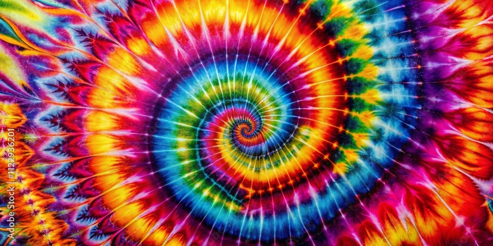 Aufkleber fashionable colorful retro abstract psychedelic ice tie dye swirl design with vibrant hues and dynam