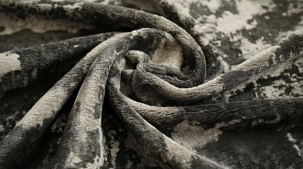 A close-up of a textured fabric in shades of gray, showcasing its softness and pattern.