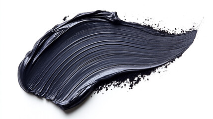 Dark gray mascara smudge. Makeup texture and application concept.