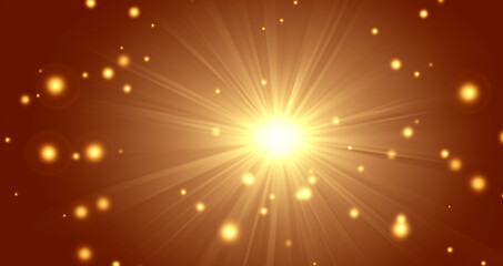 Obraz premium abstract dark beige background with golden star burst 