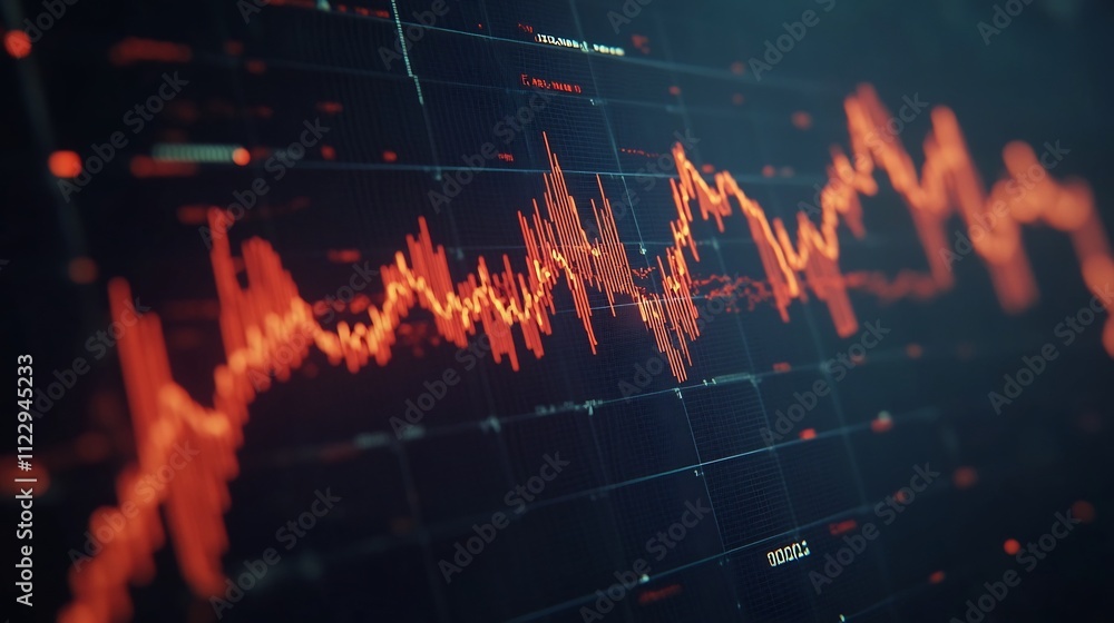 Poster detailed data analysis visualized on global map with vibrant line graph