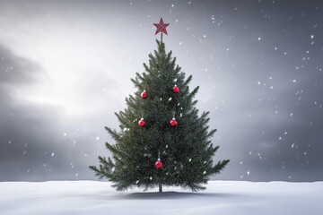 christmas tree with gifts and decorations