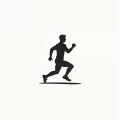 Obraz premium Running Silhouette Illustration: Dynamic Motion and Fitness Icon 