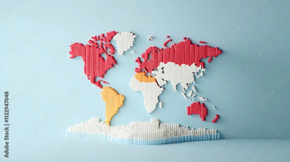 Poster interactive global business data visualization in 3d