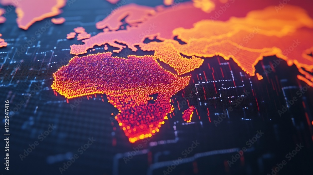 Aufkleber global market trends visualized on 3d animated country map data graph
