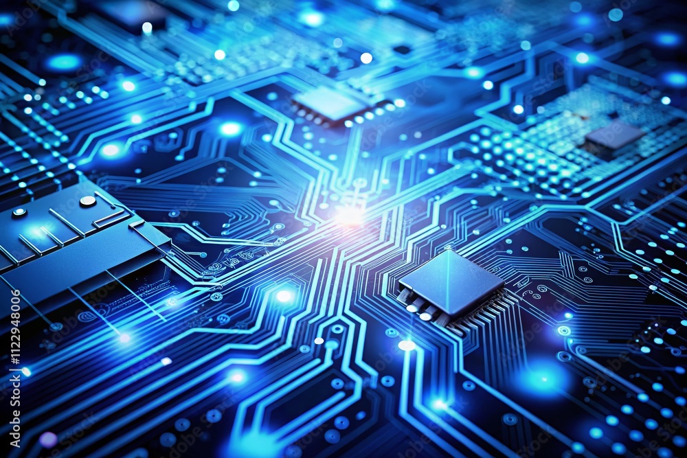 Poster futuristic abstract blue background banner representing computer technology and data connectivity wi