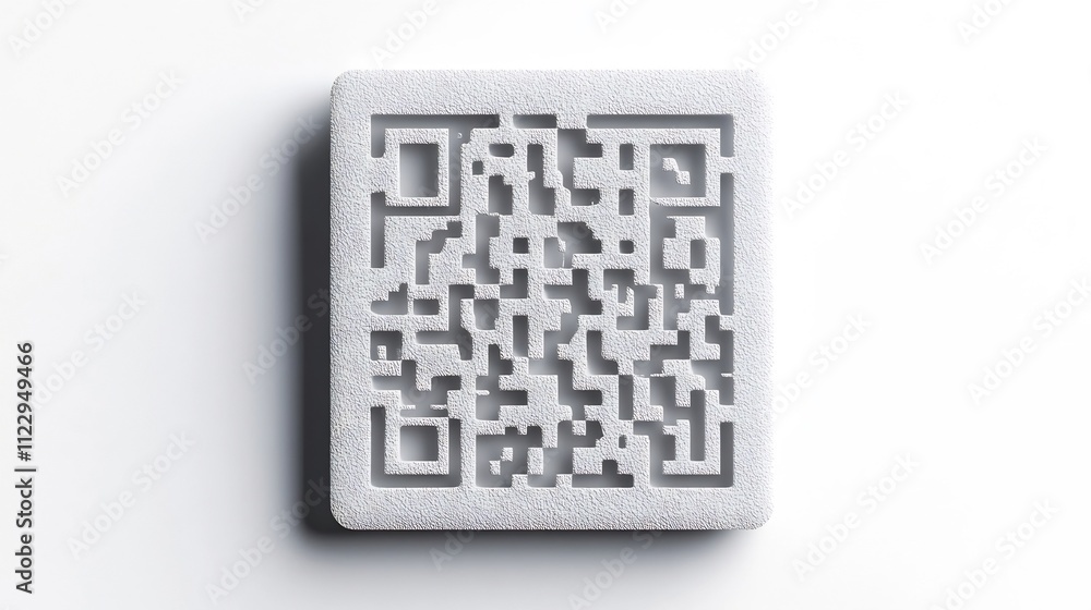 Poster qr code for online payment on white background 3d