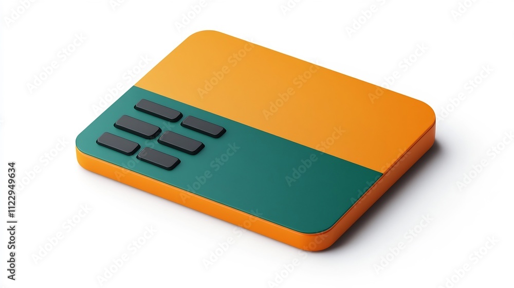 Poster a 3d of a credit card payment gateway interface isolated on white background