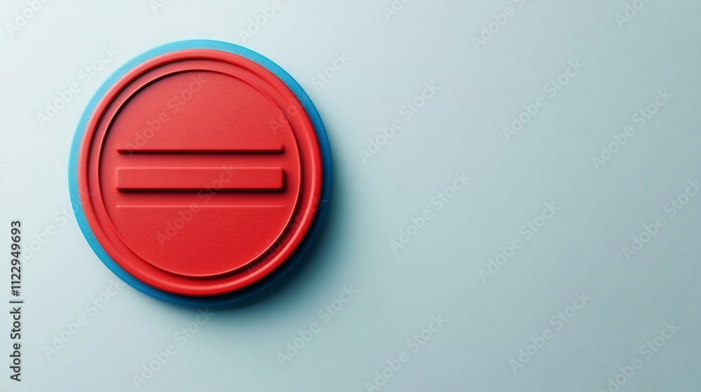 Poster red and blue 3d rounded digital payment checkout button on white background