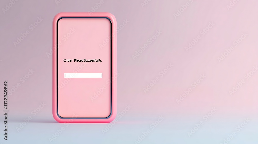 Poster confirmation screen showing successful order placement on white background with 3d