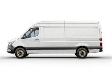 White Cargo Van on a White Background