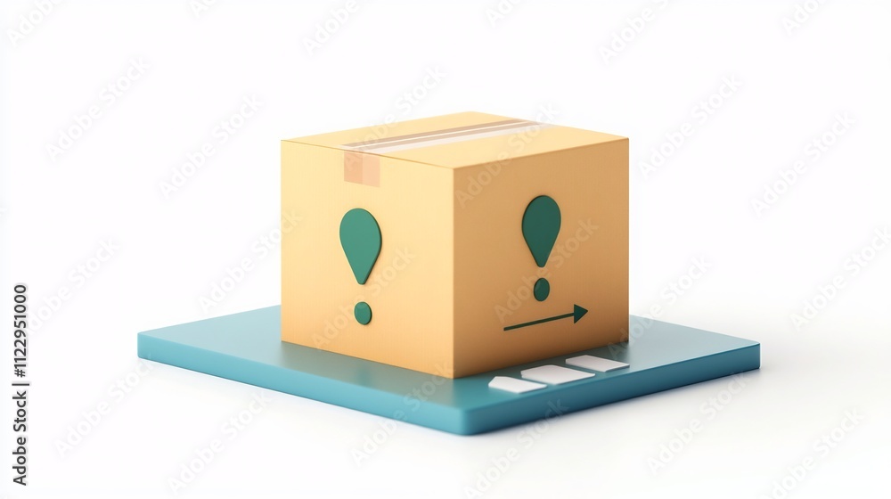Poster delivery tracking interface showing order progress on isolated white background in 3d