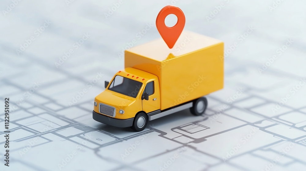 Poster delivery tracking interface showing delivery progress isolated on white background 3d